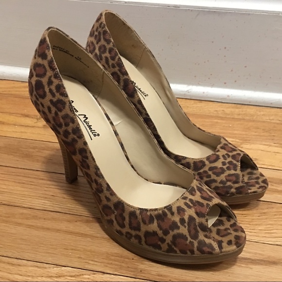 leopard print peep toe shoe heel NEW 10 pump - Picture 4 of 8